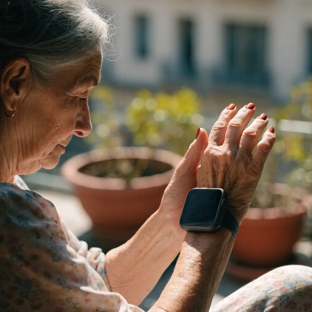 Reloj Inteligente VitalWatch SOS con pantalla grande sobre la muñeca