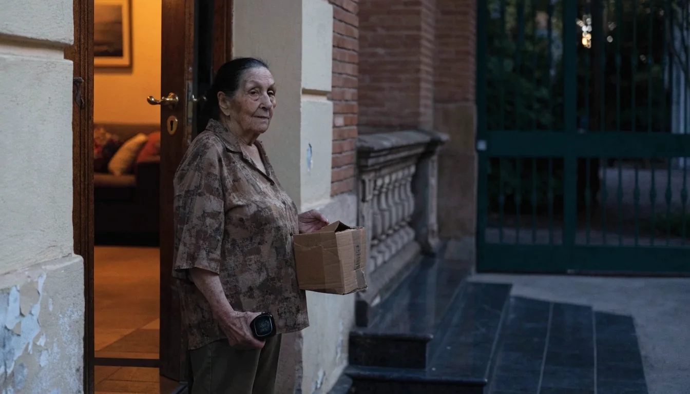 Entrega reciente de dos paquetes junto a la entrada de una casa en Buenos Aires